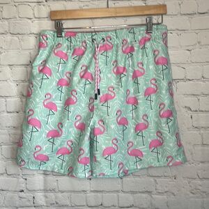 Pink Flamingo Men’s Swim Trunks size xl Draw String BROKEN ARROW